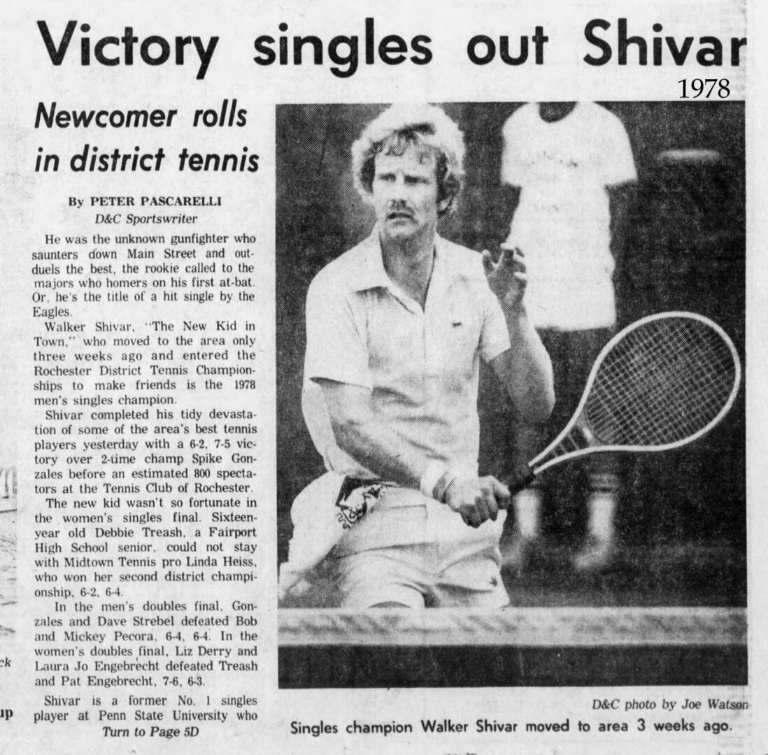 A newspaper article about a tennis match.